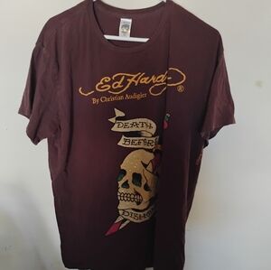Ed Hardy "Death Before Dishonor" T-Shirt Authentic Serialized Tag XL Y2K VINTAGE